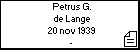 Petrus G. de Lange