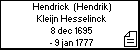 Hendrick  (Hendrik) Kleijn Hesselinck