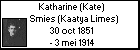 Katharine (Kate) Smies (Kaatya Limes)