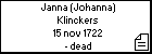 Janna (Johanna) Klinckers