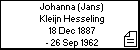 Johanna (Jans) Kleijn Hesseling