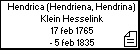Hendrica (Hendriena, Hendrina) Klein Hesselink