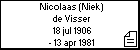 Nicolaas (Niek) de Visser